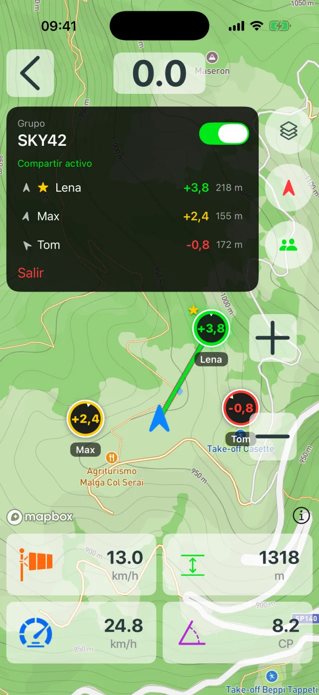 Grupo Buddy en Vario One con lista de miembros, valores de ascenso y el que mejor sube