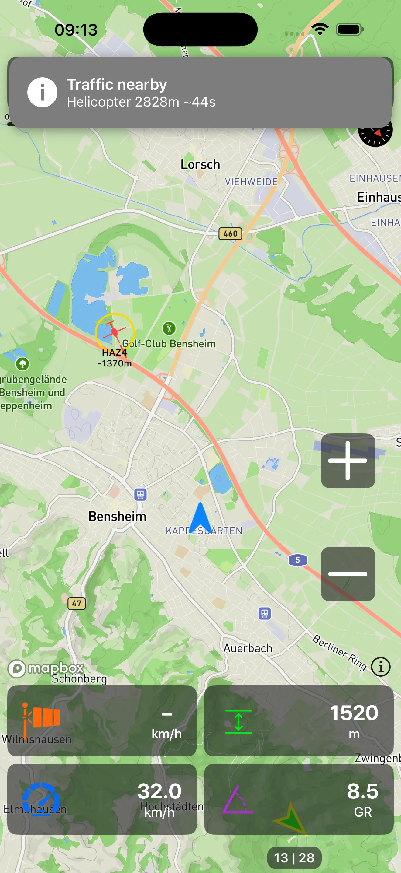 Real-time air traffic on the map 2