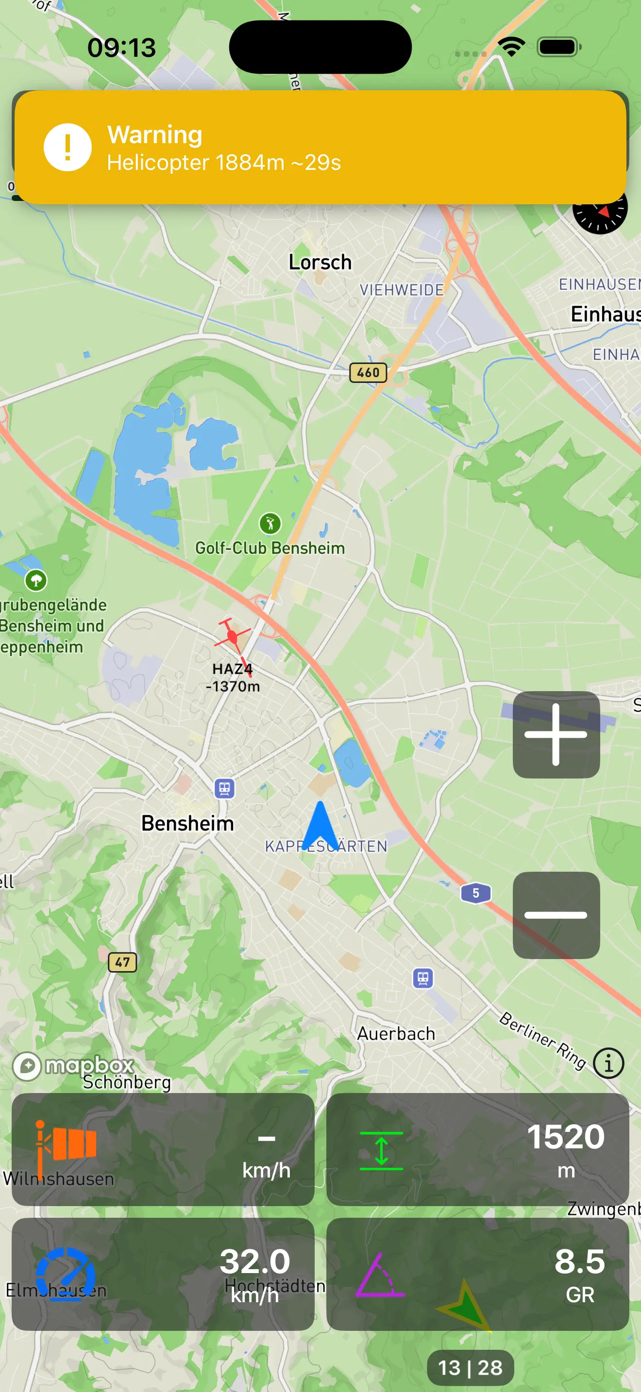 Real-time air traffic on the map 3