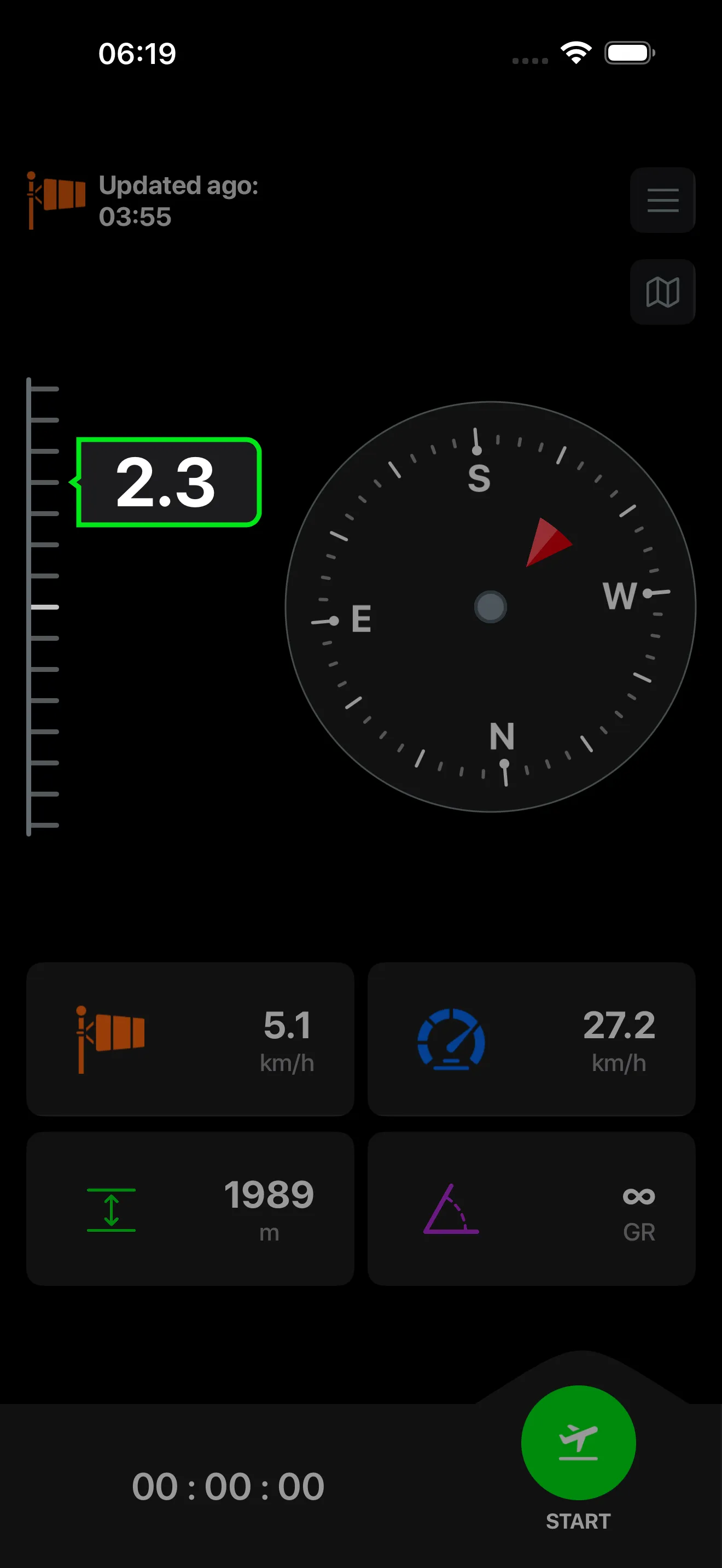 Variometer for paragliding